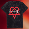 HIM Merch Heartagram Mineral Wash T-Shirt Music Gift Ideas For Guys - Merchluma