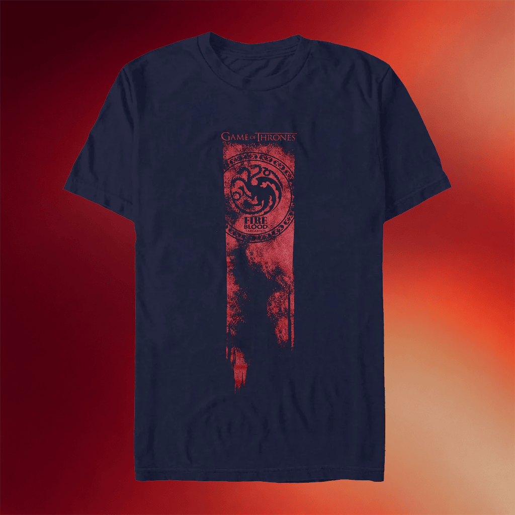 Game Of Thrones Merch Targaryen Flag Fire And Blood T-Shirt Game Of Thrones Shirt Him Gifts - Merchluma