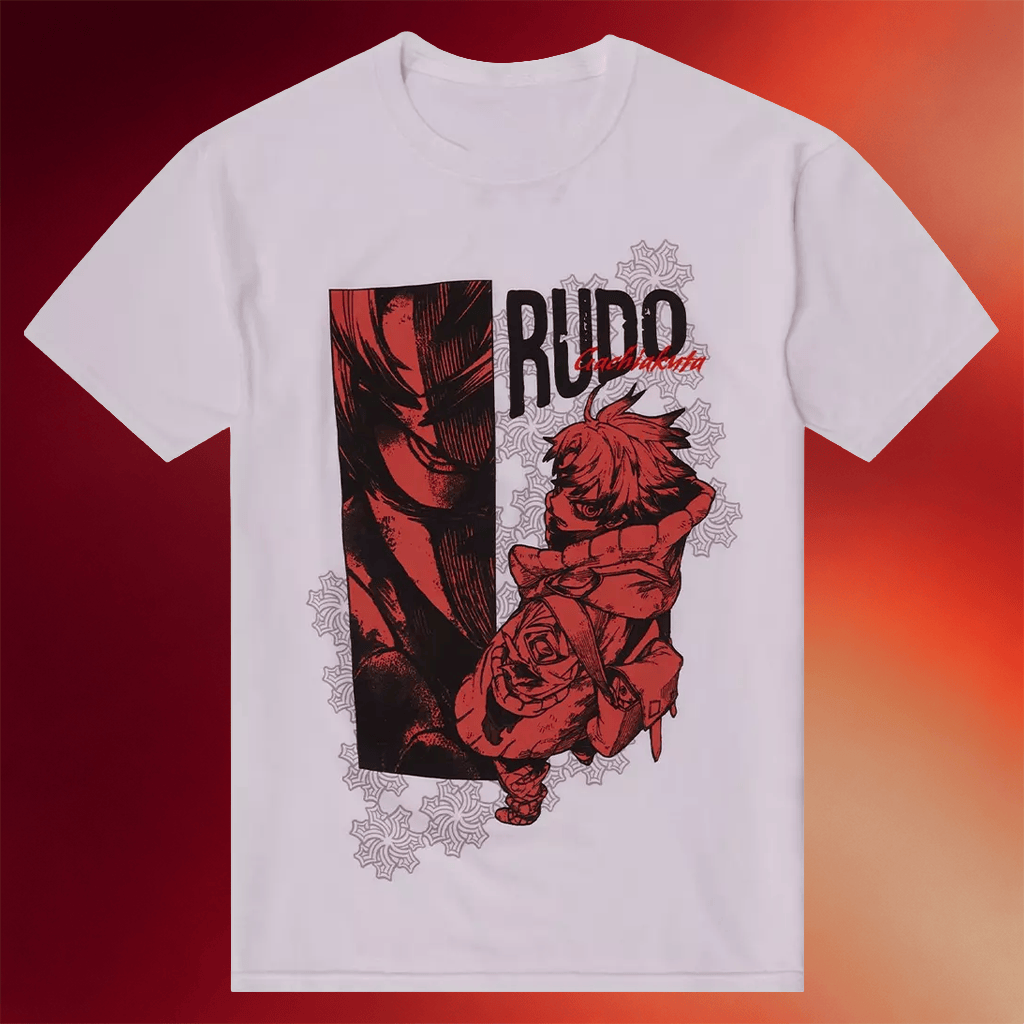 Gachiakuta Merch Gachiakuta Rudo Red Panel T-Shirt Best Gifts For Son - Merchluma