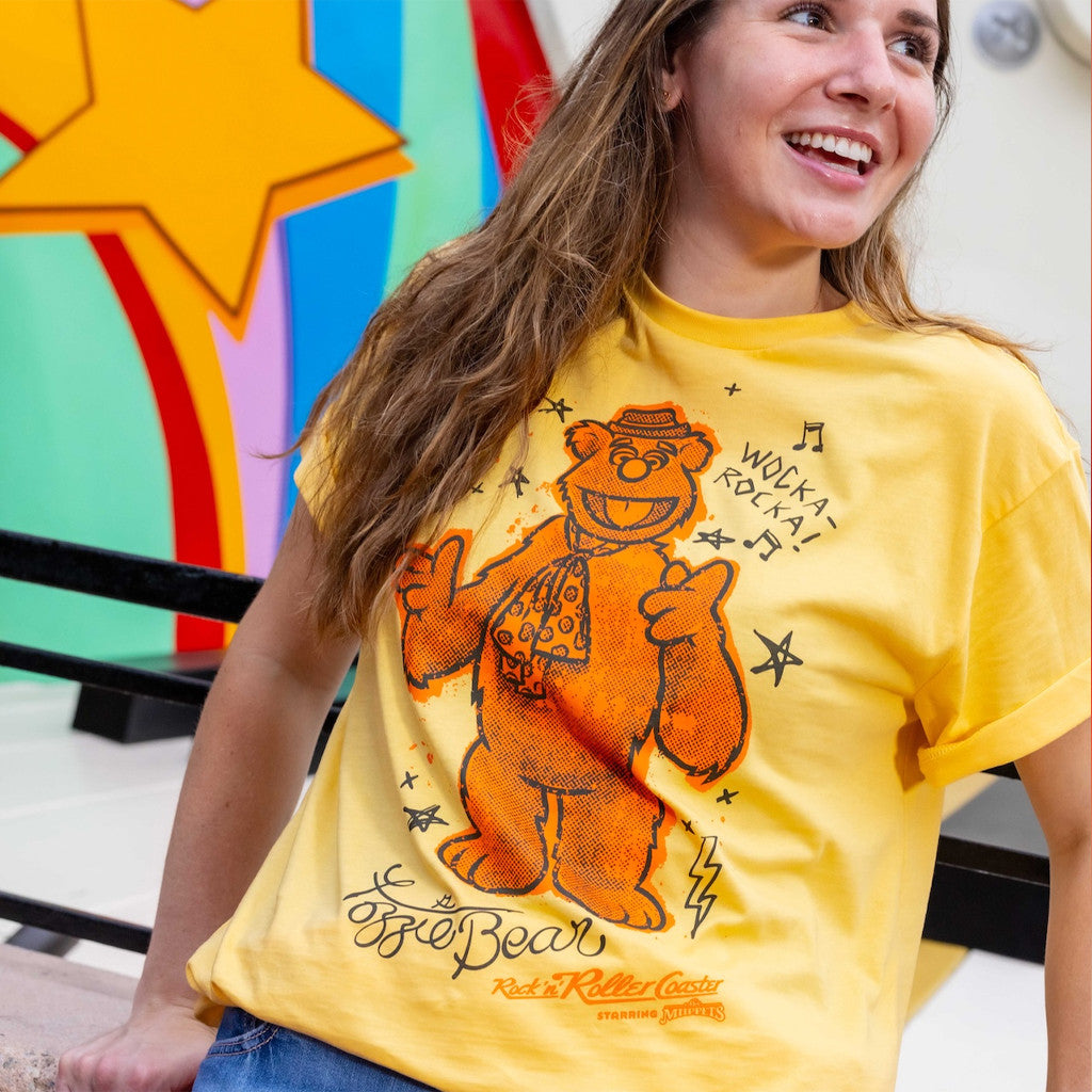Muppets Rock N Roller Coaster Merch 2026 Muppet T-Shirt Fozzie Bear Shirt Gifts For Sisters - Merchluma