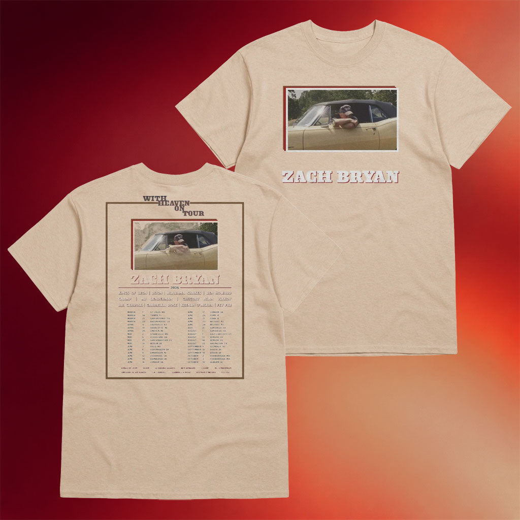 Zach Bryan Merch 2026 ZB With Heaven On Tour T-Shirt Zach Bryan Tour Merch Music Lover Gifts - Merchluma