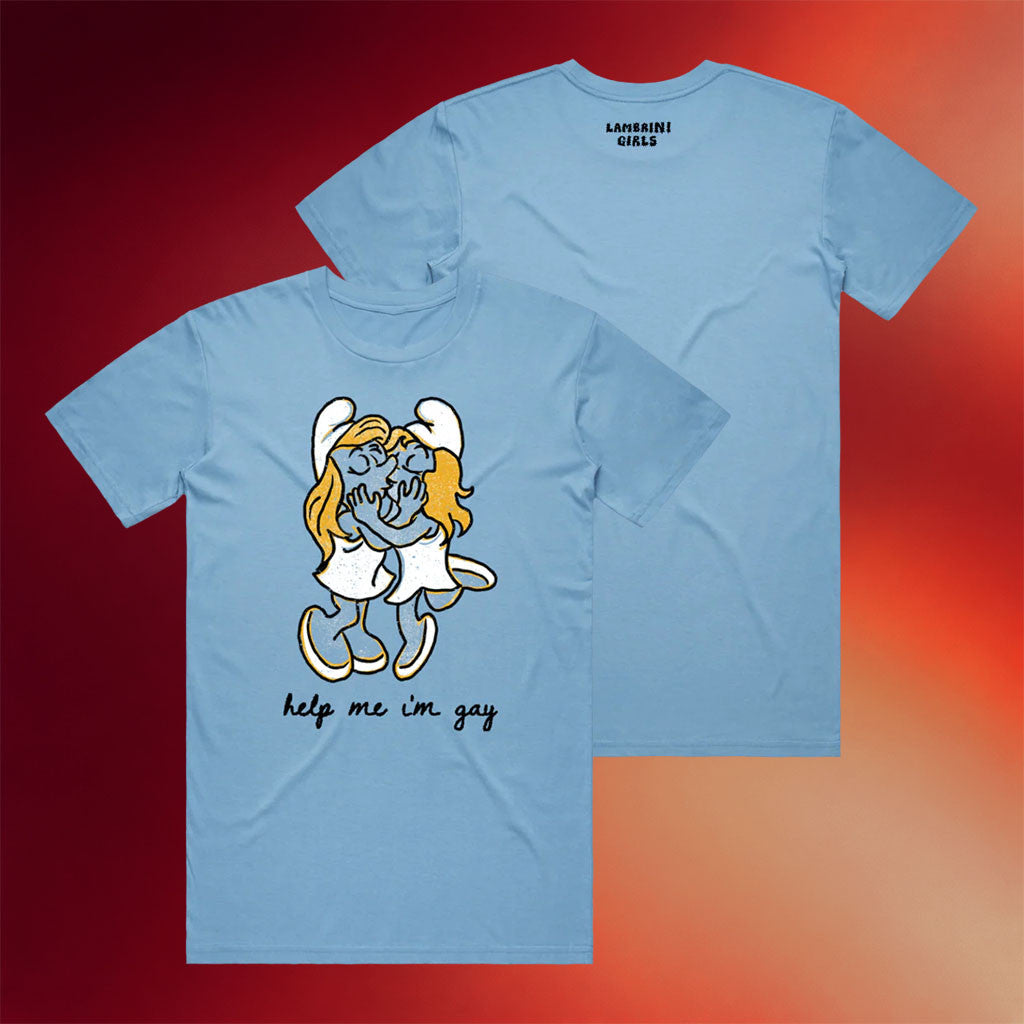 Lambrini Girls Merch 2026 Help Me I'm Gay T-Shirt Presents For Music Lovers - Merchluma