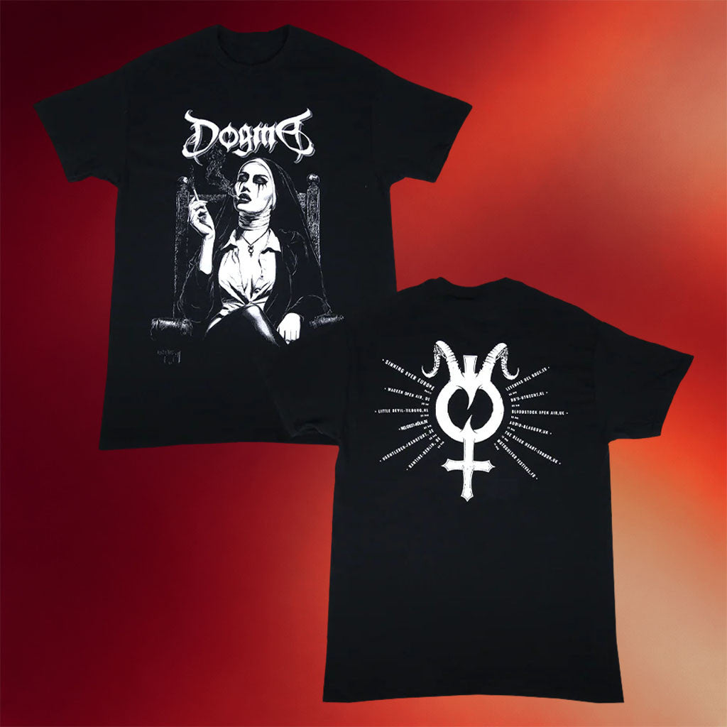 Dogma Merch 2026 Smoking Nun Tour T-Shirt Black Best Gifts For Music Lovers - Merchluma