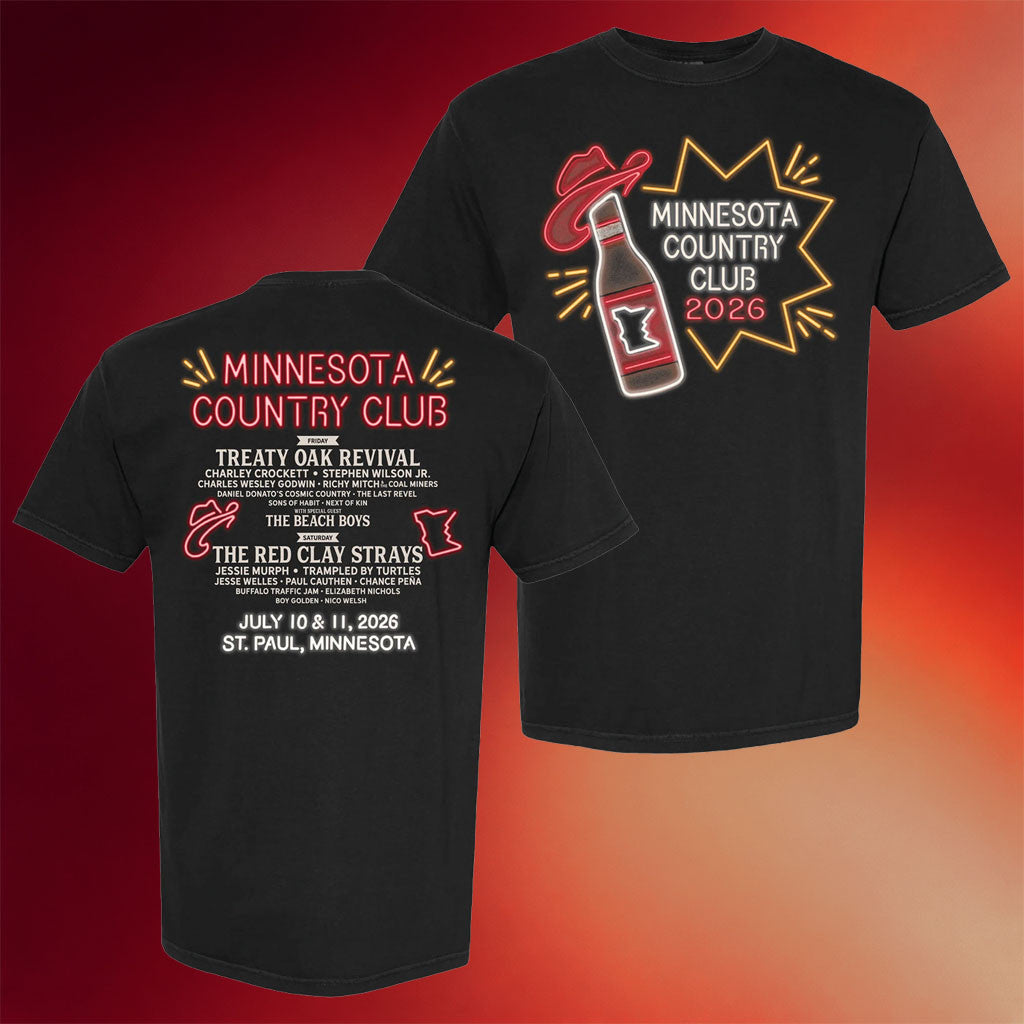 Minnesota Country Club Merch 2026 Neon Lineup T-Shirt Gifts For Music Lovers - Merchluma