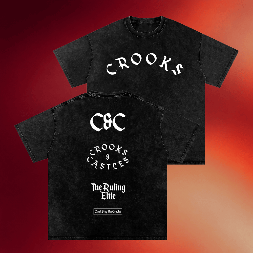 Crooks And Castles Merch 2026 Gothic The Ruling Elite Wash T-Shirt Unique Gift For Boyfriend - Merchluma