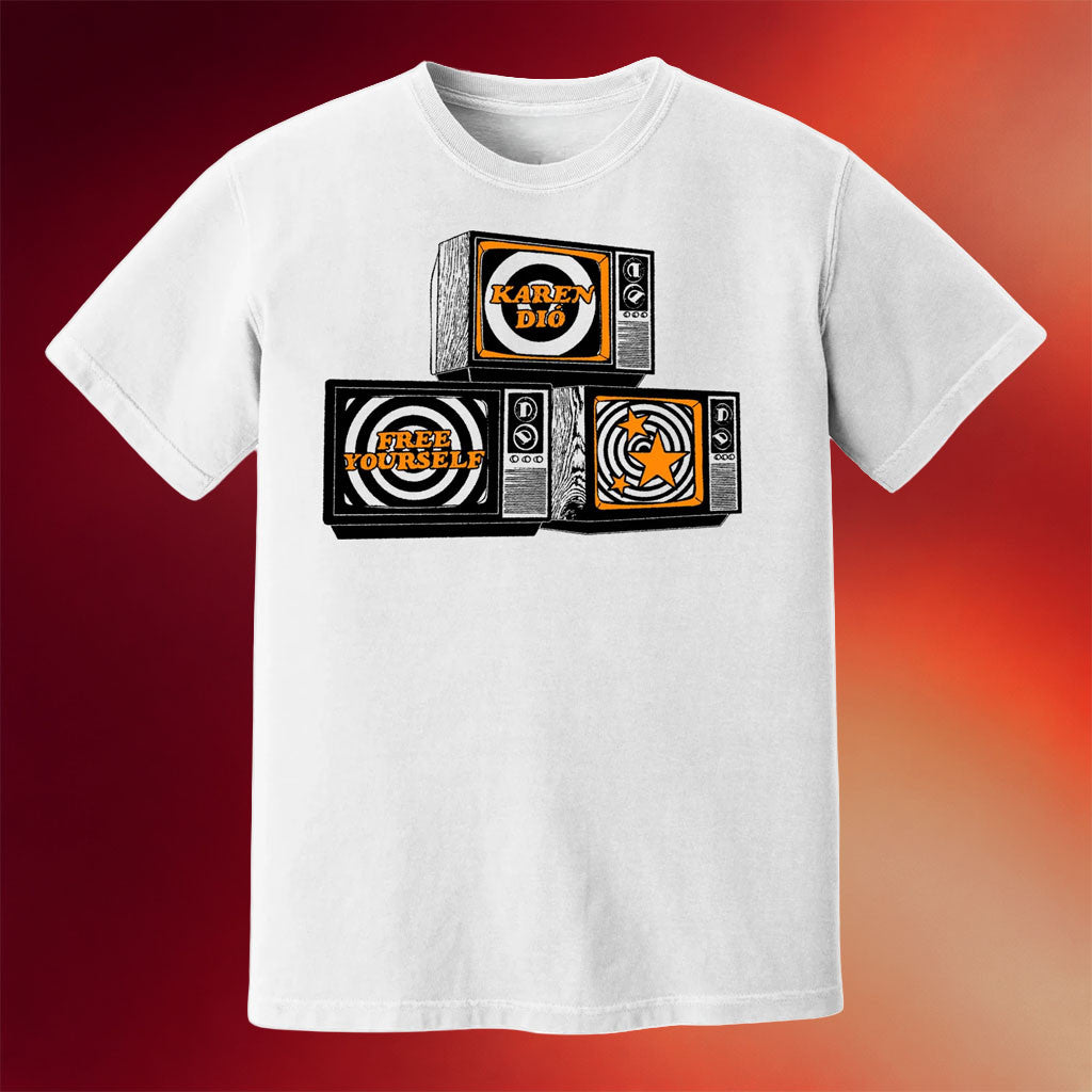 Hopeless Records Merch 2026 Karen Dio Free Yourself White T-Shirt Gifts For Music Lovers - Merchluma