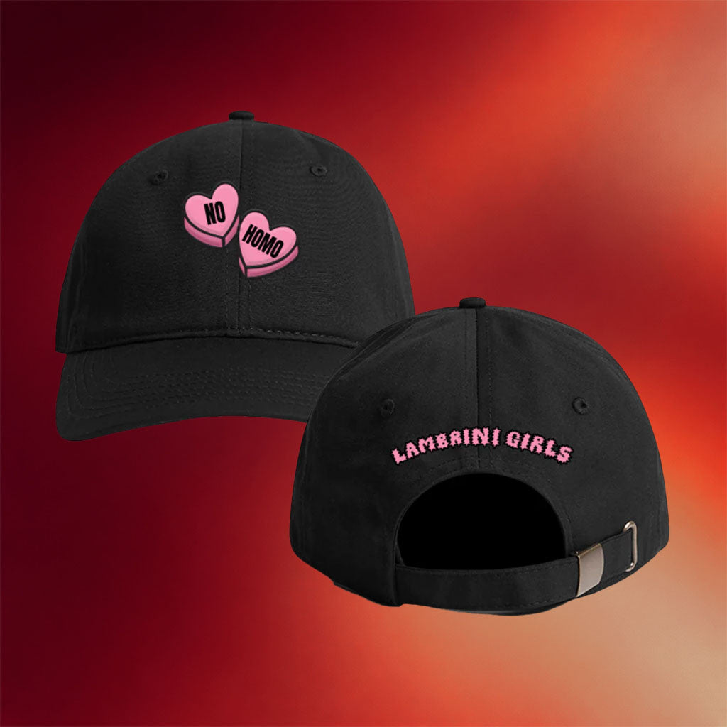 Lambrini Girls Merch 2026 No Homo Hat Black Embroidered Best Gift For Music Lover - Merchluma