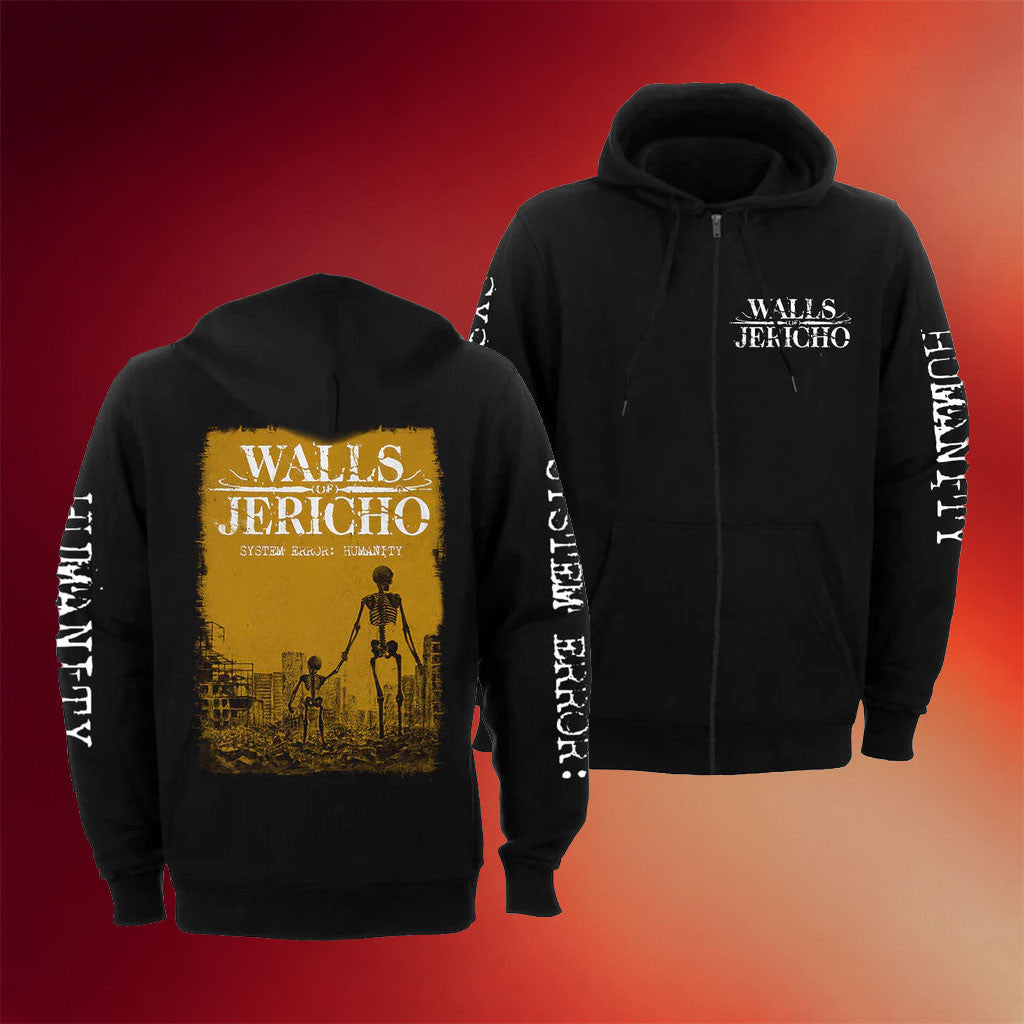 Indiemerch Merch 2026 Walls Of Jericho System Error Humanity Zip Hoodie Gifts For Friends - Merchluma