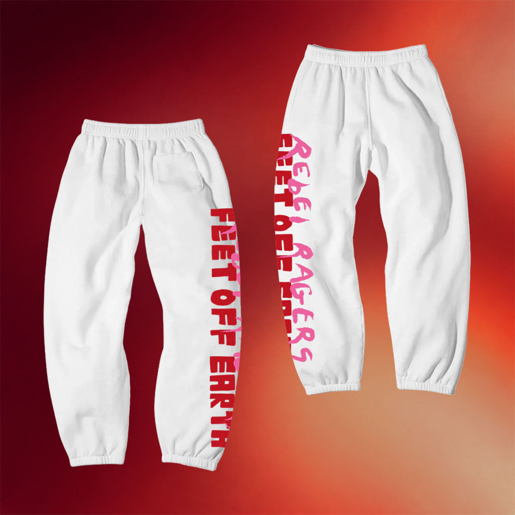 Kid Cudi Merch 2026 Rebel Ragers Feet Off Earth Sweatpants Kid Cudi Tour Merch Gift For Fans - Merchluma