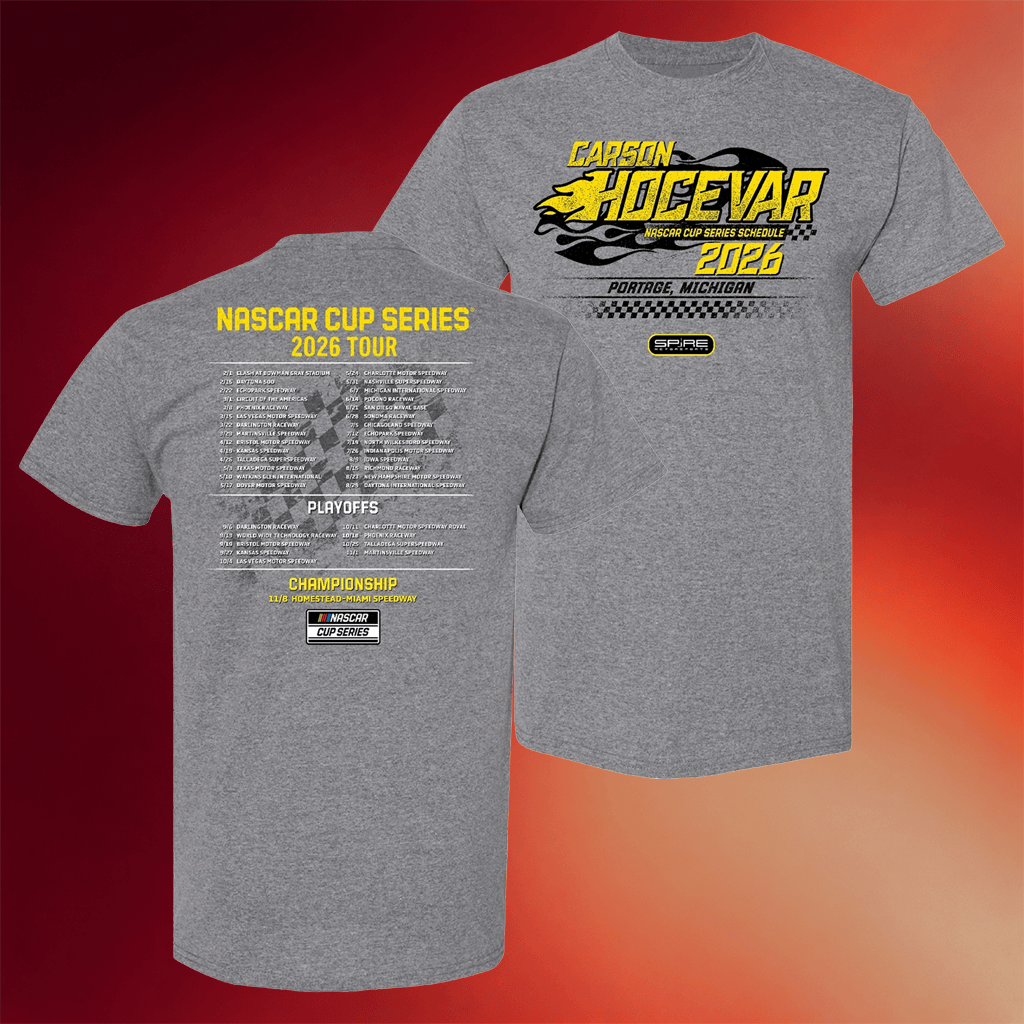 Carson Hocevar Merch Carson 2026 Schedule T-Shirt Nascar Cup Series 2026 Tour Shirt Fan Gifts - Merchluma