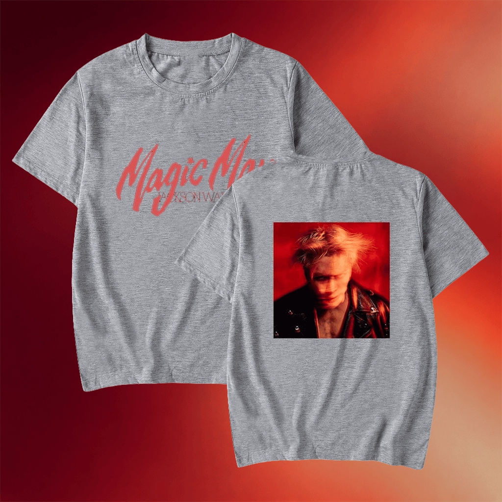 Jackson Wang Merch 2026 Jackson Wang T-Shirt Magic Man World Tour Merch Grey Rapper Fan Gifts - Merchluma