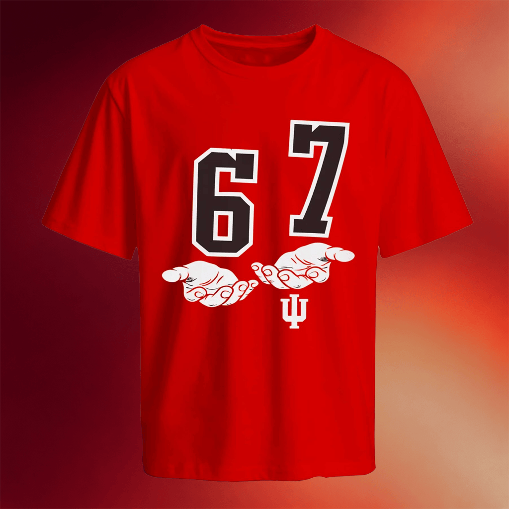 Indiana Football 6 7 T-Shirt Six Seven Meme Shirt Gifts For Football Lovers - Merchluma