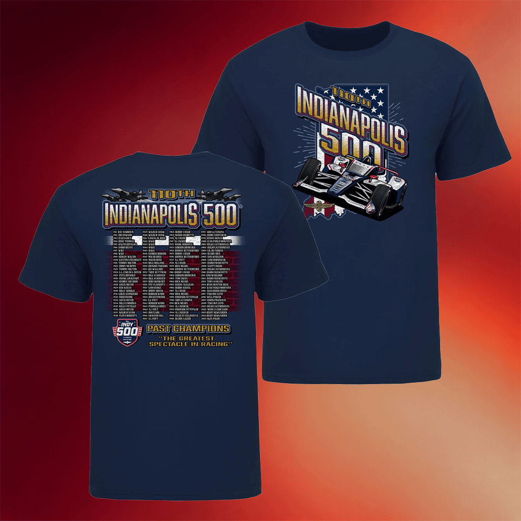 Indianapolis Motor Speedway Merch 2026 Indianapolis 500 Past Champions T-Shirt Gifts For Dad - Merchluma