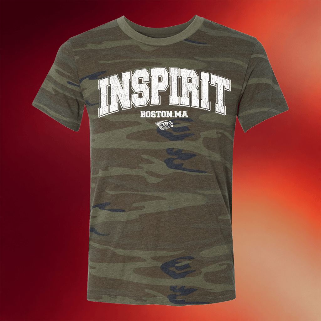 Inspirit Merch 2026 Collegiate Camo T-Shirt Inspirit Shirts Music Lover Gifts For Him - Merchluma