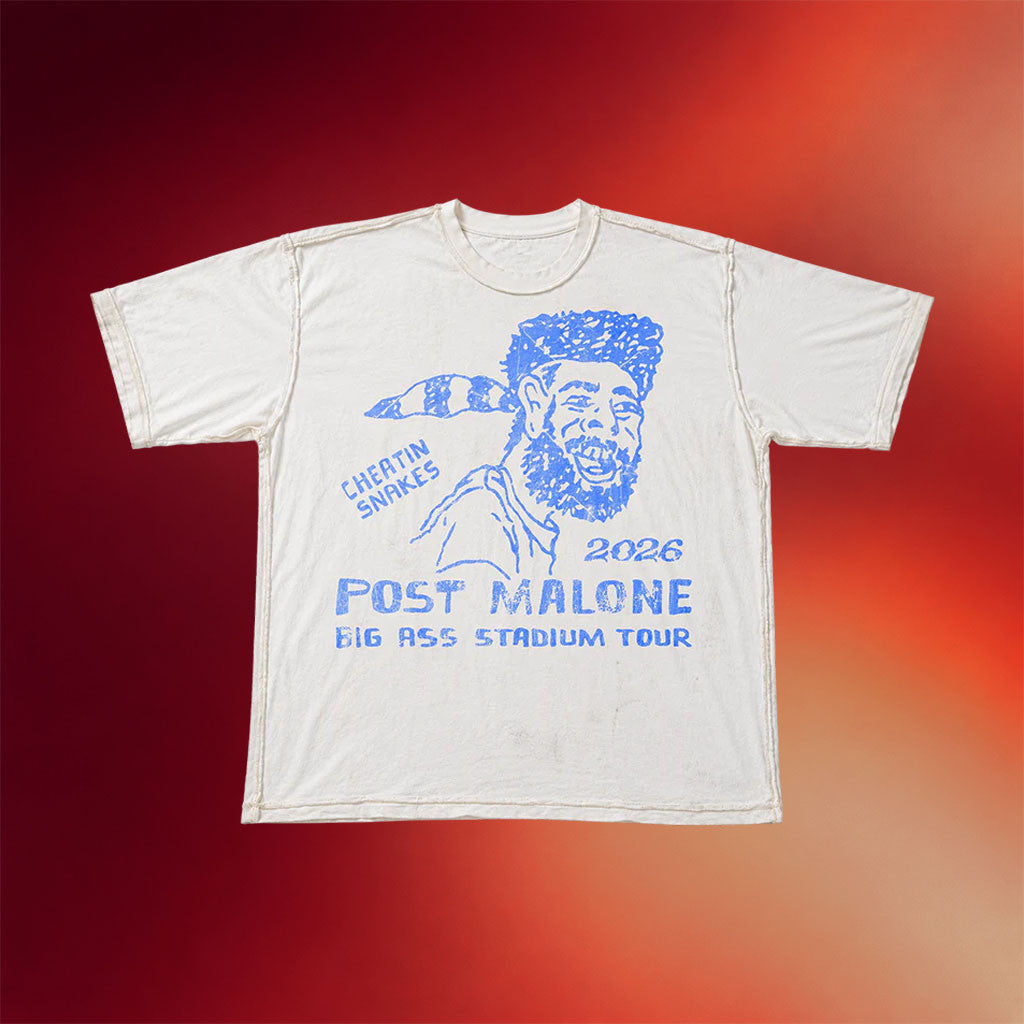 Post Malone Merch 2026 Post Malone X Cheatin Snakes T-Shirt Big Ass Stadium Tour Merch Fan Gift - Merchluma
