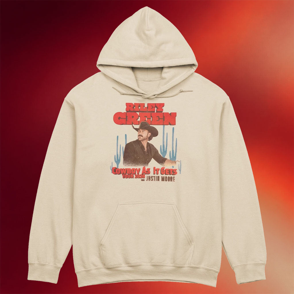 Riley Green Merch 2026 Riley Green Cowboy As It Gets Tour 2026 Hoodie Riley Green Tour Merch - Merchluma
