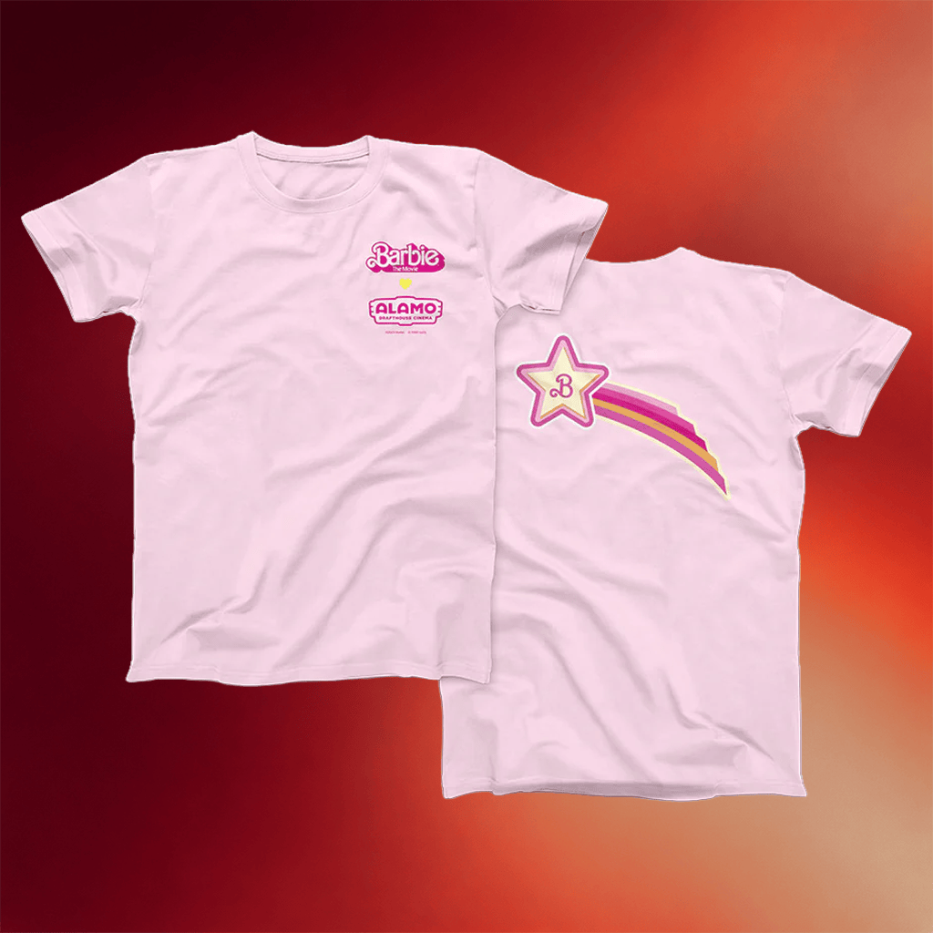 Alamo Drafthouse Merch BARBIE x Alamo Drafthouse T-Shirt Gift Ideas For Her - Merchluma