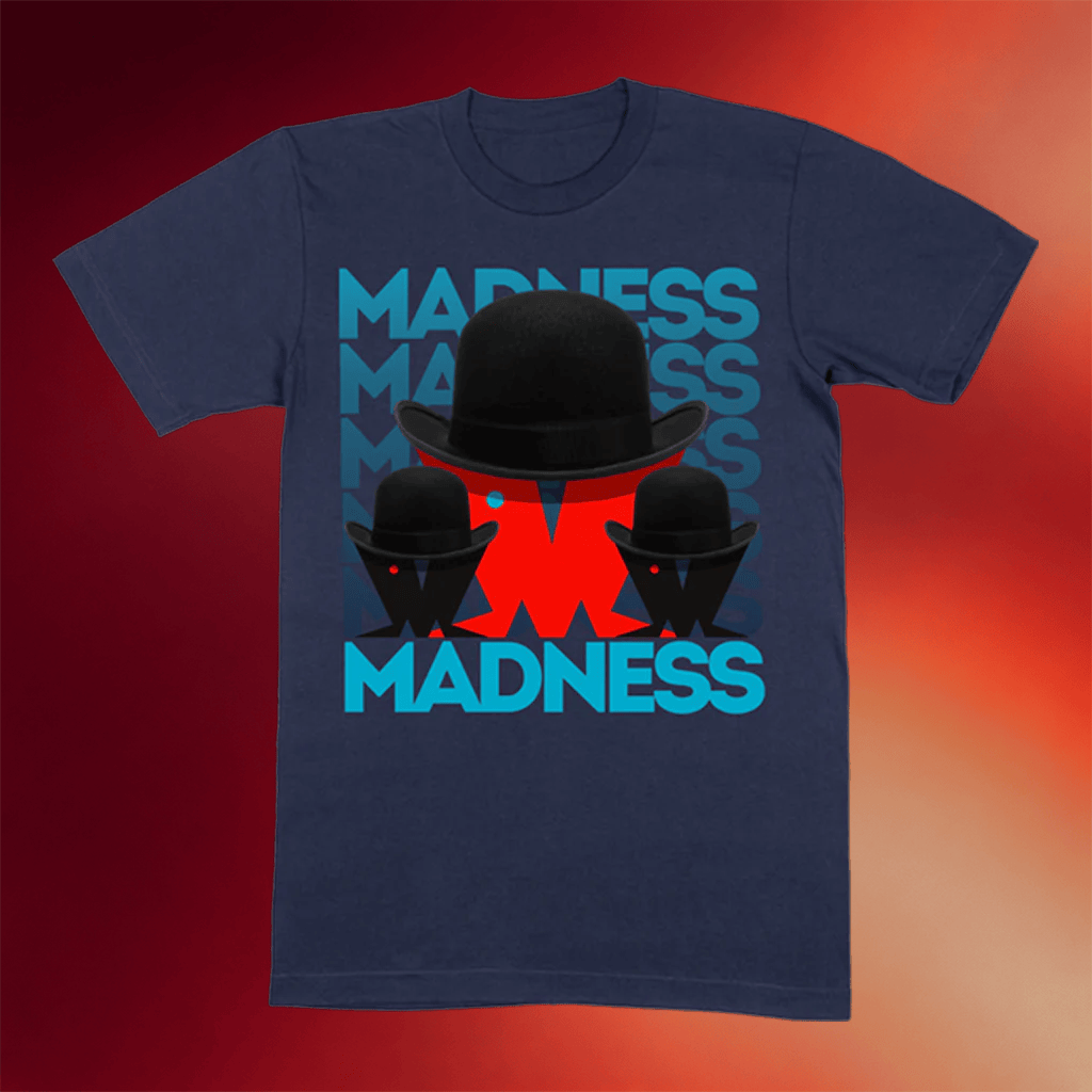 Madness Merch Bowler Hat T-Shirt Navy Gift Ideas For Pop Band Fans - Merchluma