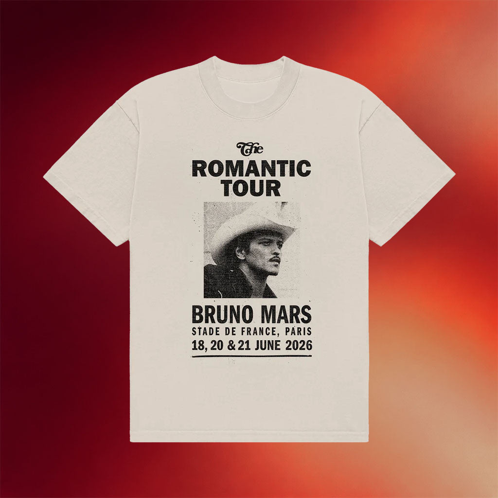 Bruno Mars Merch 2026 Paris The Romantic Tour T-Shirt Cool Gifts For Music Lovers - Merchluma