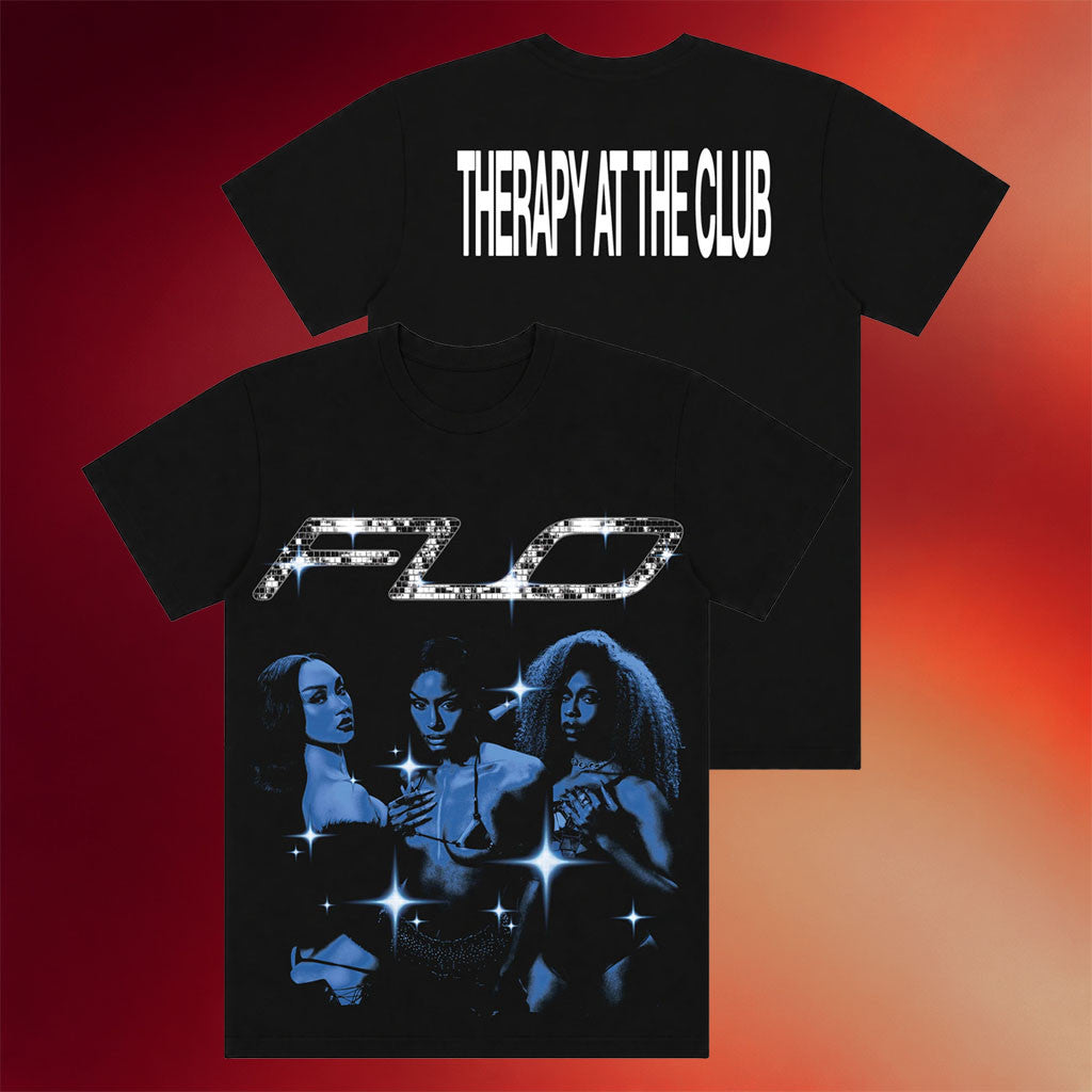 FLO Merch 2026 Therapy At The Club Black Homage T-Shirt Gift Ideas For Friends - Merchluma