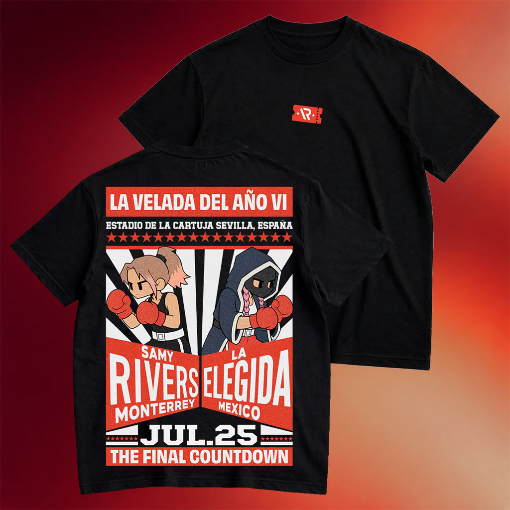 Riversgg Merch 2026 Billboard T-Shirt Samy Rivers Vs La Elegida The Final Countdown Shirt - Merchluma
