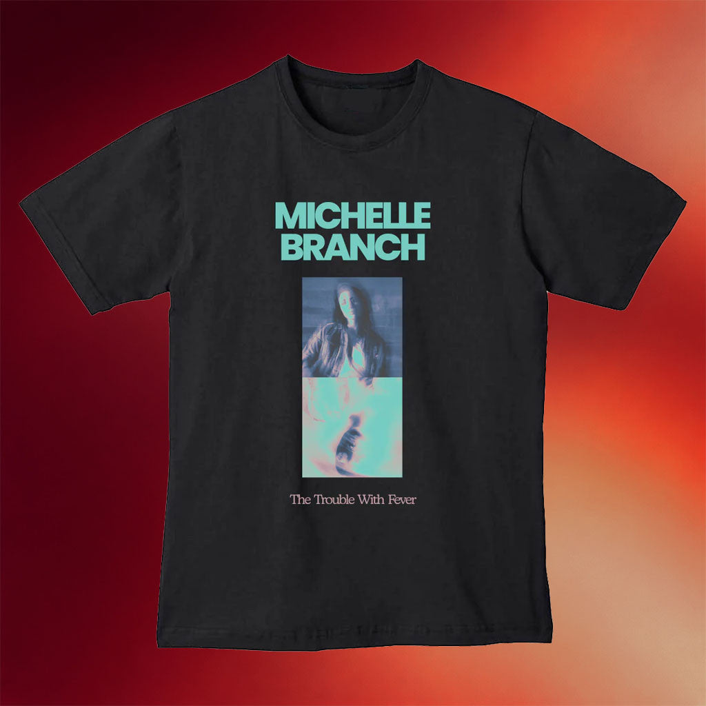 Michelle Branch Merch 2026 Black Gradient Block T-Shirt The Trouble With Fever Shirt Fan Gifts - Merchluma