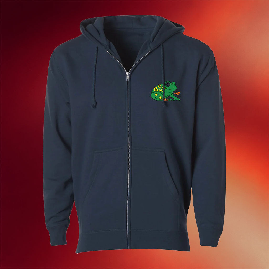 Beck Merch 2026 Beck Frog Zip Hoodie Unique Gifts For Music Lovers - Merchluma
