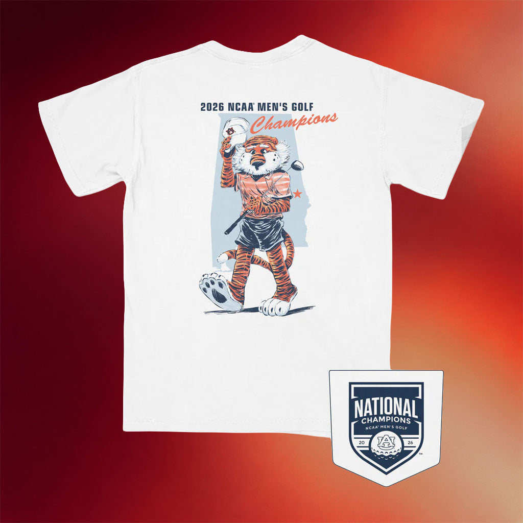 JNJ Apparel Merch Auburn Golf 2026 Champions T-Shirt Auburn Tigers Merch Gift For Golf Lovers - Merchluma