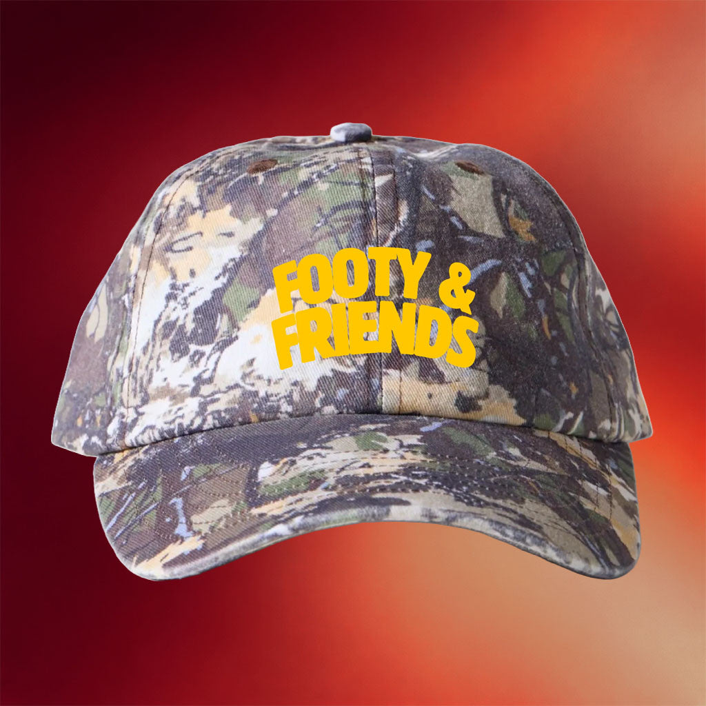 Clubby Sports Merch 2026 Camo Footy And Friends Logo Hat Embroidered Gift For Fathers - Merchluma