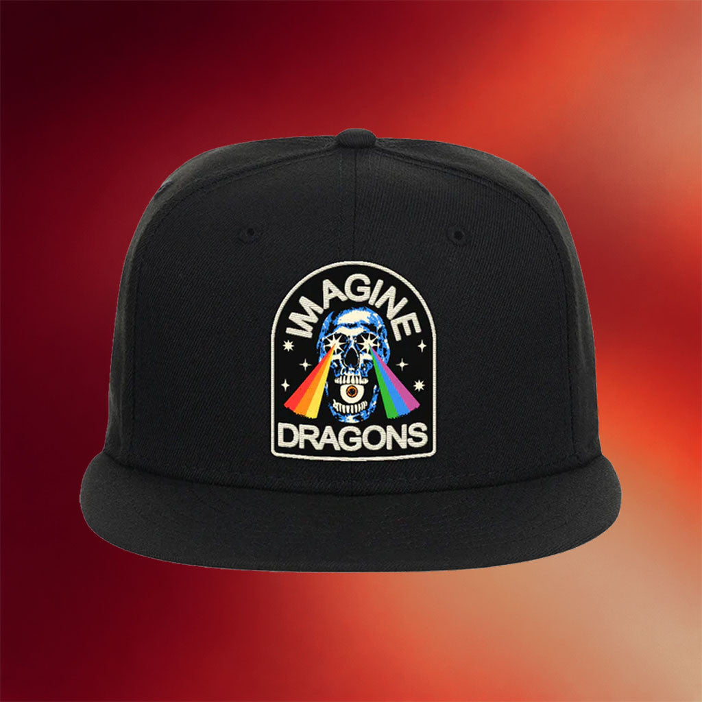 Imagine Dragons Merch 2026 Rainbow Laser Skull Snapback Hat Gifts For Band Fans - Merchluma