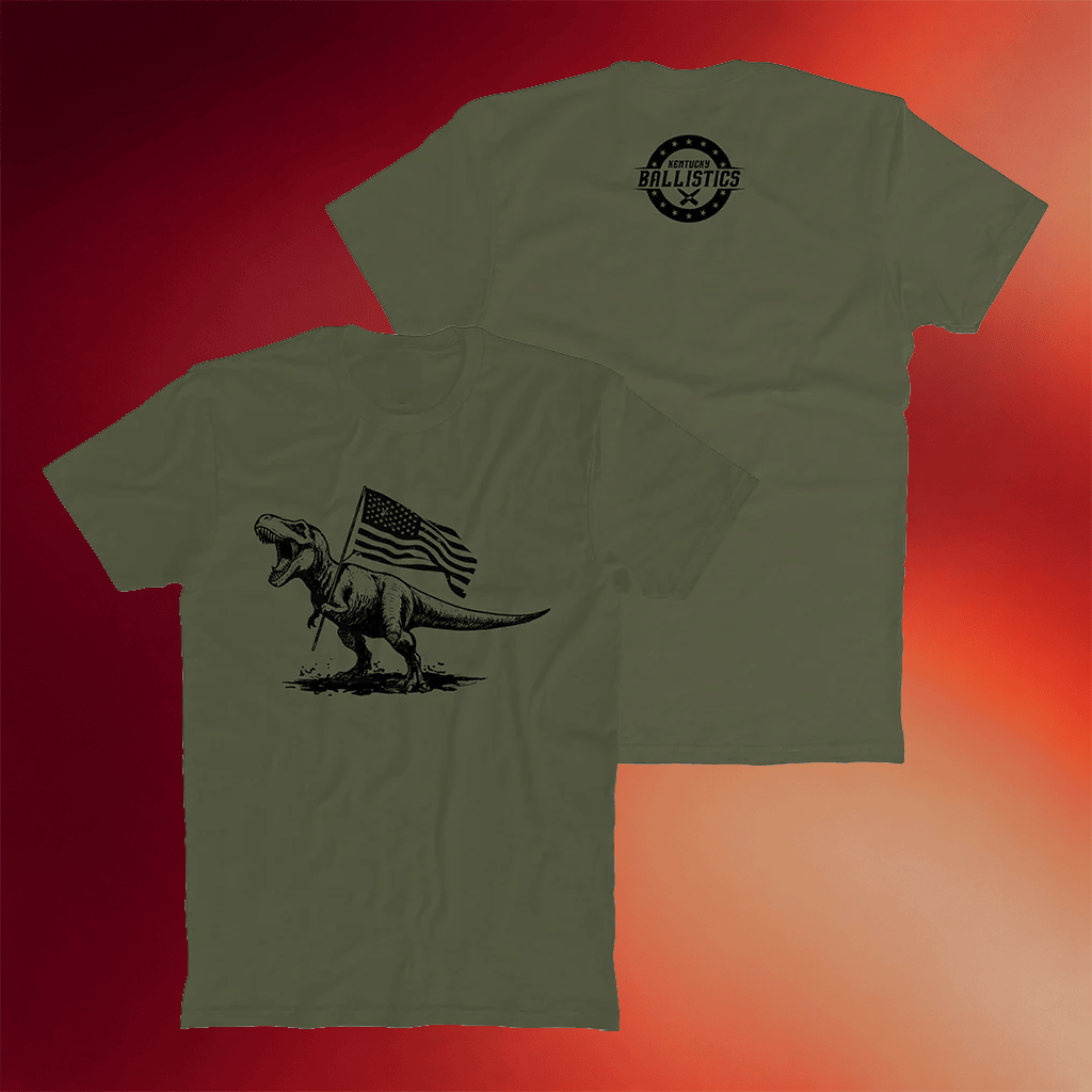 Kentucky Ballistics Merch 2026 American T-Rex T-Shirt Unique Gifts For Independence Day - Merchluma