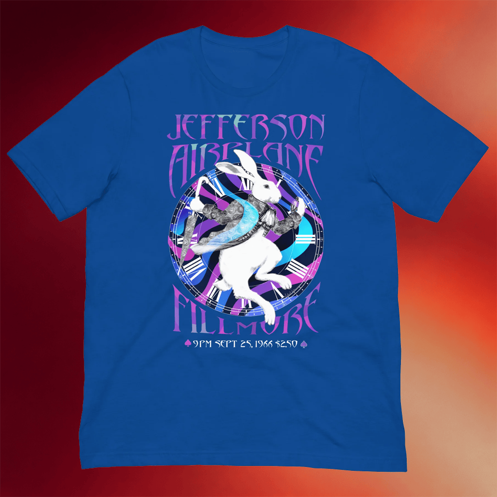 Jefferson Airplane Merch 2026 Jefferson Airplane White Rabbit Fillmore T-Shirt Gifts For Fans - Merchluma