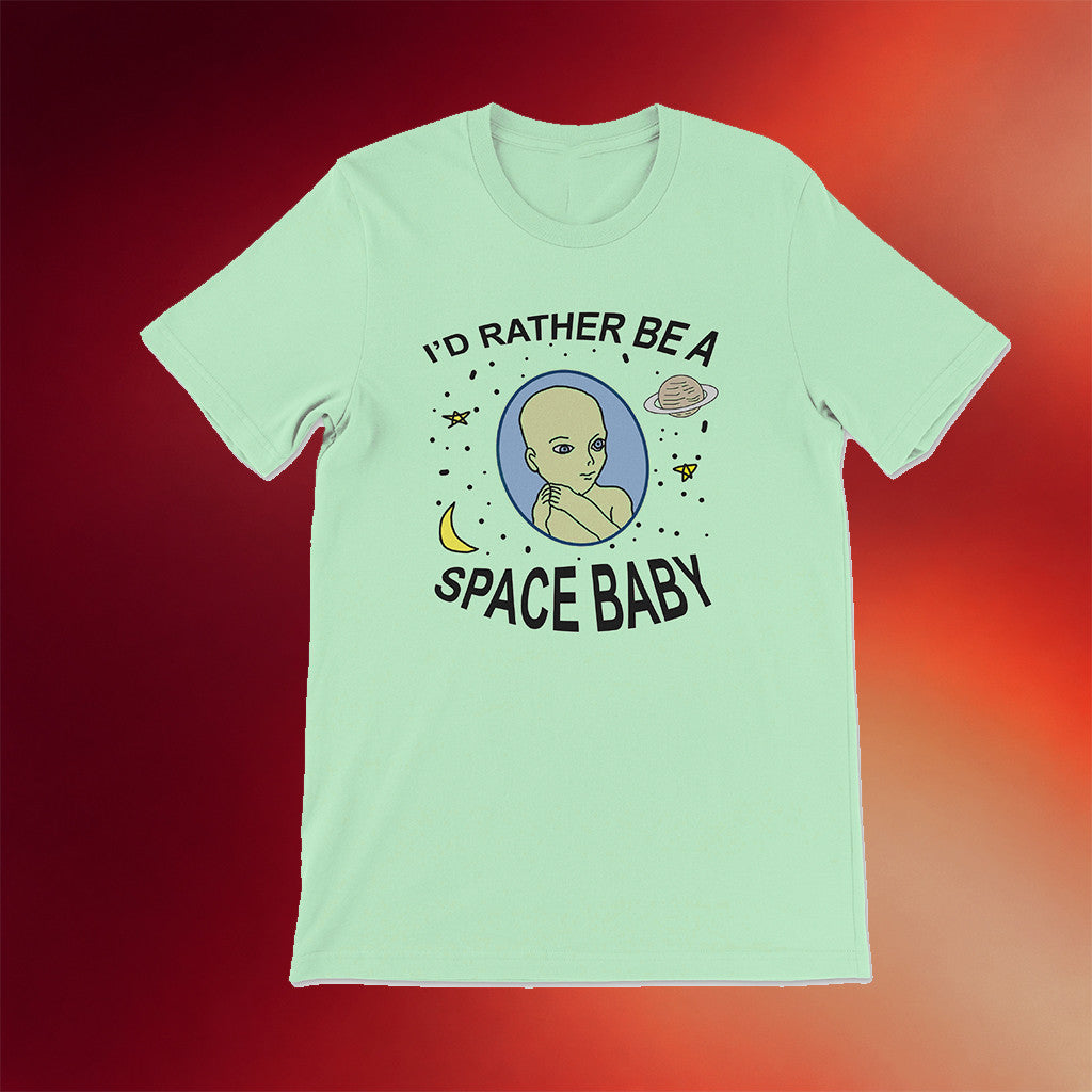 DFTBA Merch I'd Rather Be A Space Baby T-Shirt DFTBA Records Shirt Gifts For BFF - Merchluma