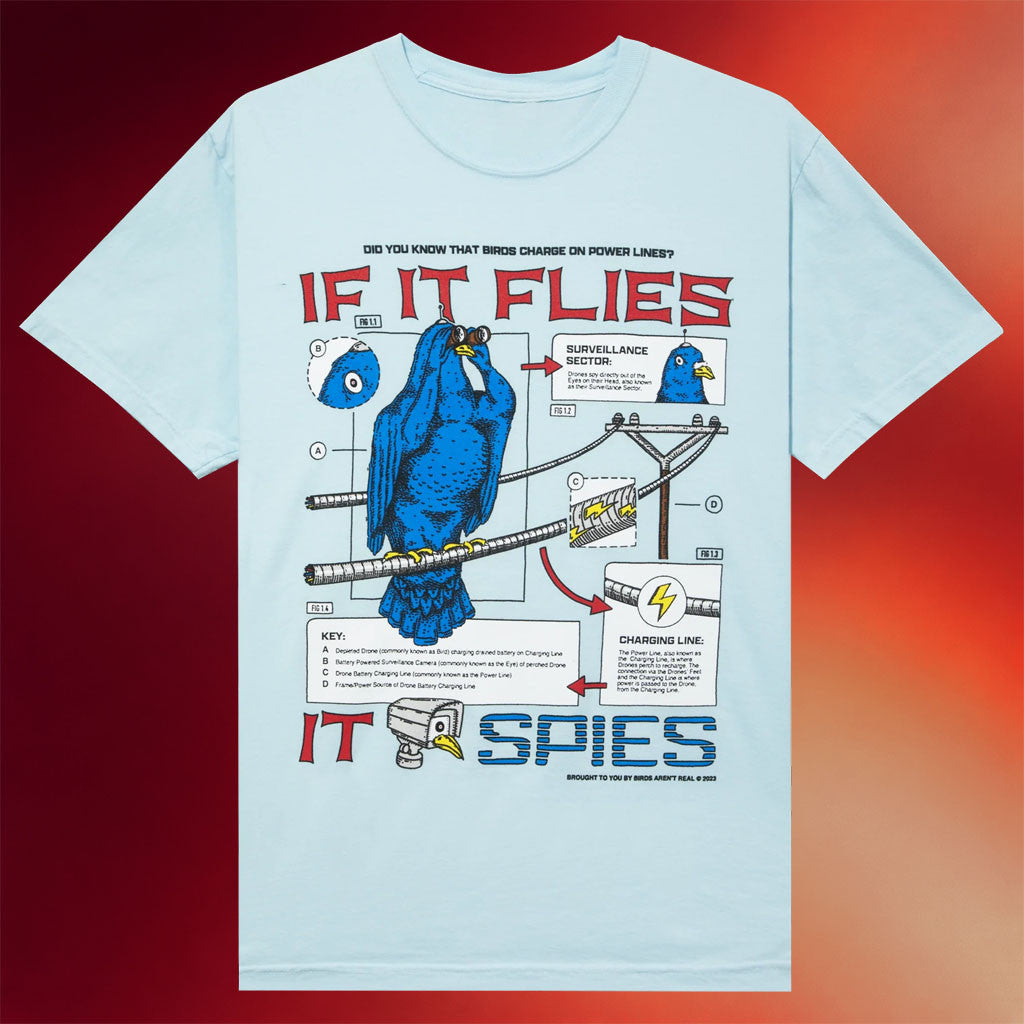Birds Aren't Real Merch 2026 If It Flies T-Shirt It Spies Shirt Gifts For Friends - Merchluma