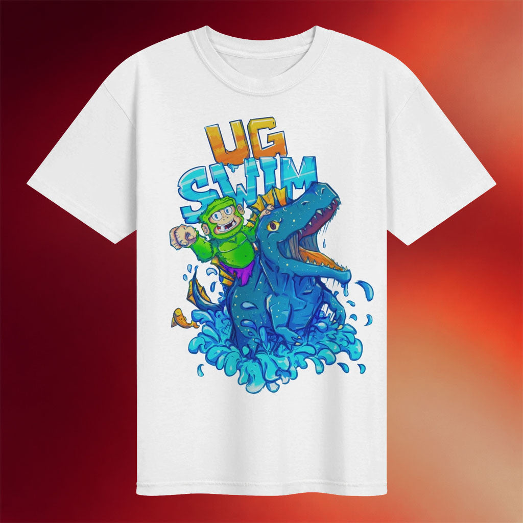 UG VR Merch 2026 UG Swim T-Shirt White Birthday Gift Ideas For Son - Merchluma