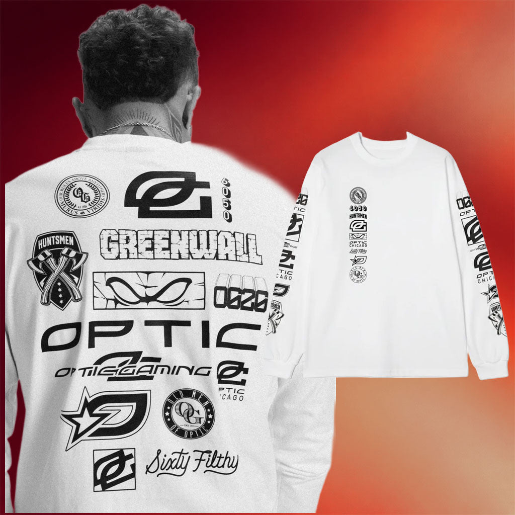 OpTic Gaming Merch 2026 OpTic 20th Legacy Long Sleeve Shirt White Gifts For My Boyfriend - Merchluma