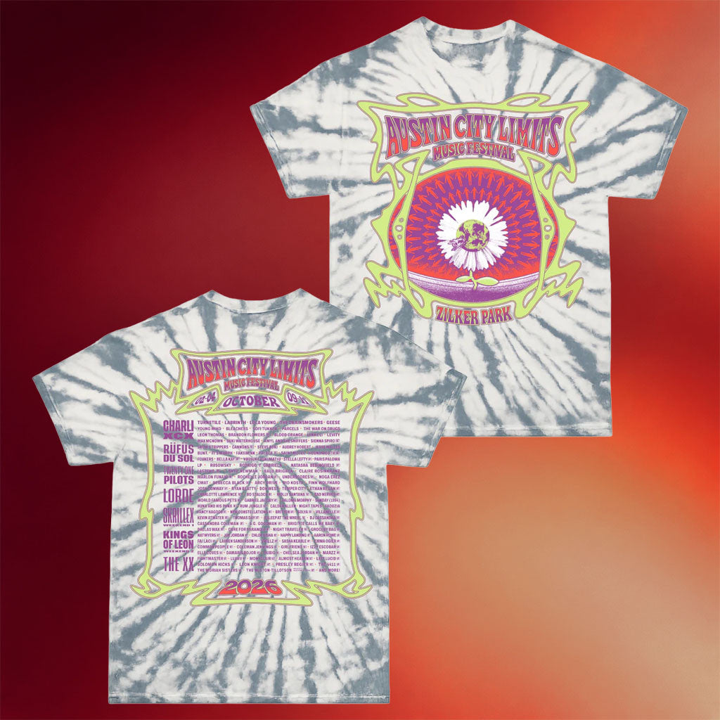 Austin City Limits Music Festival Merch 2026 Daisy Lineup Tie Dye T-Shirt Gift For Music Lover - Merchluma