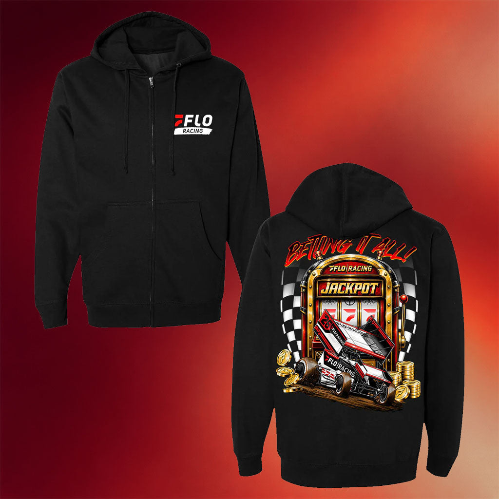 FloSports Merch 2026 Joker's Jackpot Design Zip Hoodie Black Flo Racing Clothing Best Gifts - Merchluma