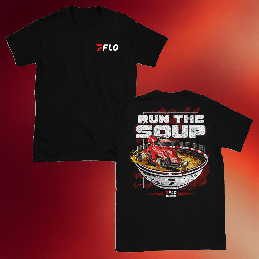 FloSports Merch 2026 Run The Soup T-Shirt Black Flo Racing Shirt Gifts For My Husband - Merchluma