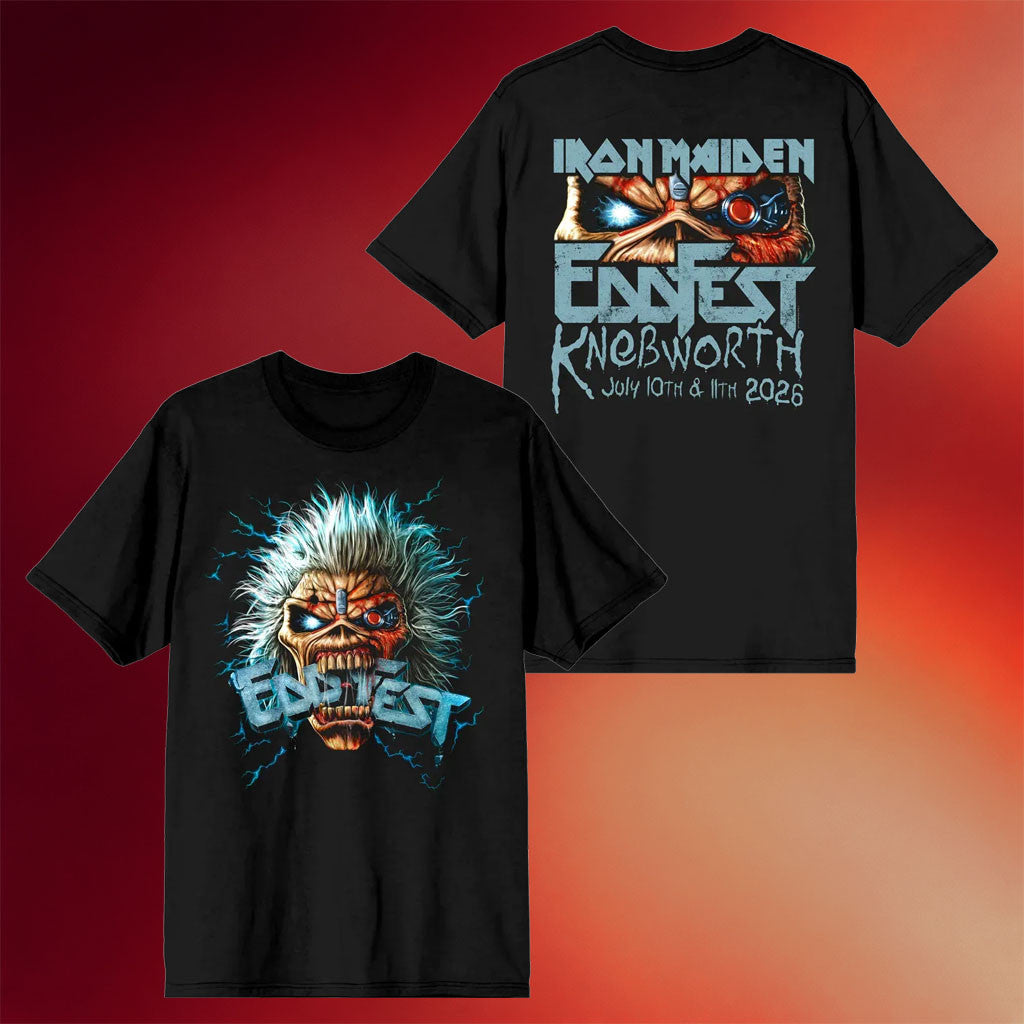 Iron Maiden Merch 2026 EddFest Knebworth Black T-Shirt EddFest Merch Gifts For Music Fans - Merchluma