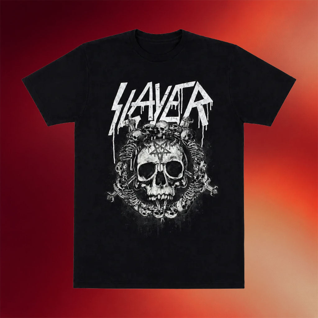Slayer Merch 2026 Rib Skull T-Shirt Slayer Band Merch Music Related Gifts For Guys - Merchluma