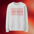 Exactly Right Merch 2026 This Podcast Will Kill You Great Question Crewneck Sweatshirt Fan Gift - Merchluma
