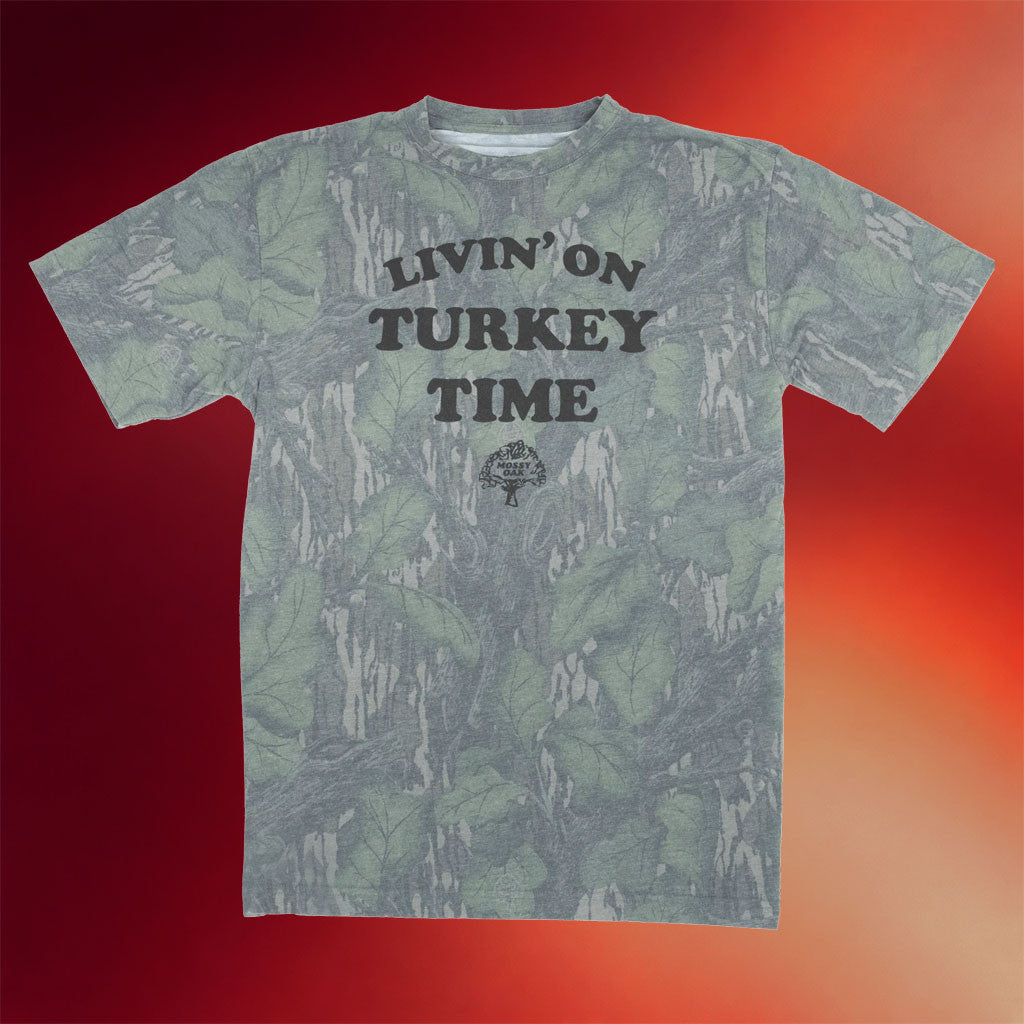 Mossy Oak Merch 2026 Livin On Turkey Time T-Shirt Unique Gifts For Dad - Merchluma