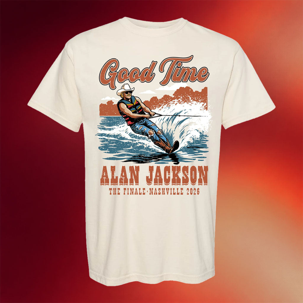 Alan Jackson Merch 2026 Good Time Water Ski T-Shirt Alan Jackson Finale Merch Gift For Husband - Merchluma