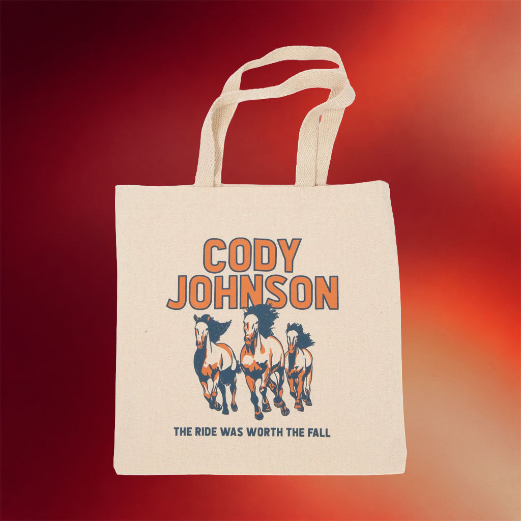 Cody Johnson Merch 2026 Horses Tote Bag The Ride Was Worth The Fall Handbags Gifts For Fans - Merchluma