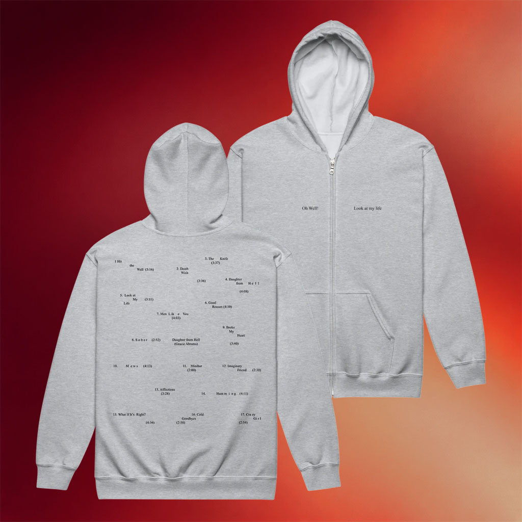 Gracie Abrams Merch 2026 Daughter From Hell Tracklist Zip Hoodie Gifts For Music Lovers - Merchluma