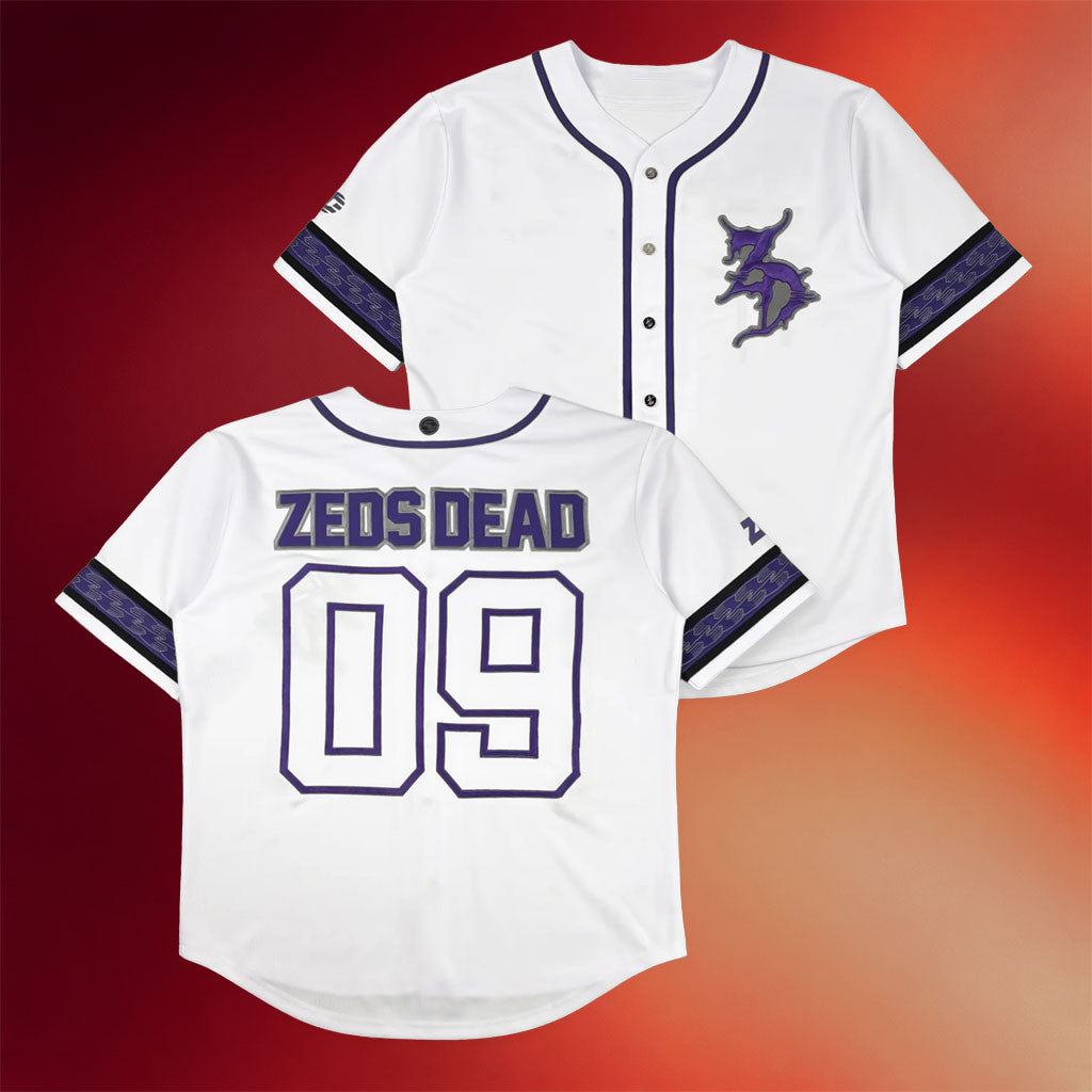 Zeds Dead Merch 2026 Zeds Dead Baseball Jersey White Unique Gift For Boyfriend - Merchluma