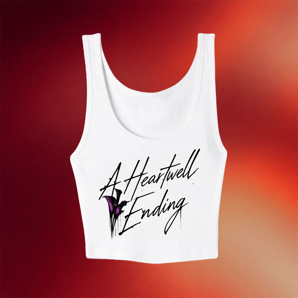 A Heartwell Ending Merch 2026 A Heartwell Ending Cropped Tank Top White Gifts For Sisters - Merchluma