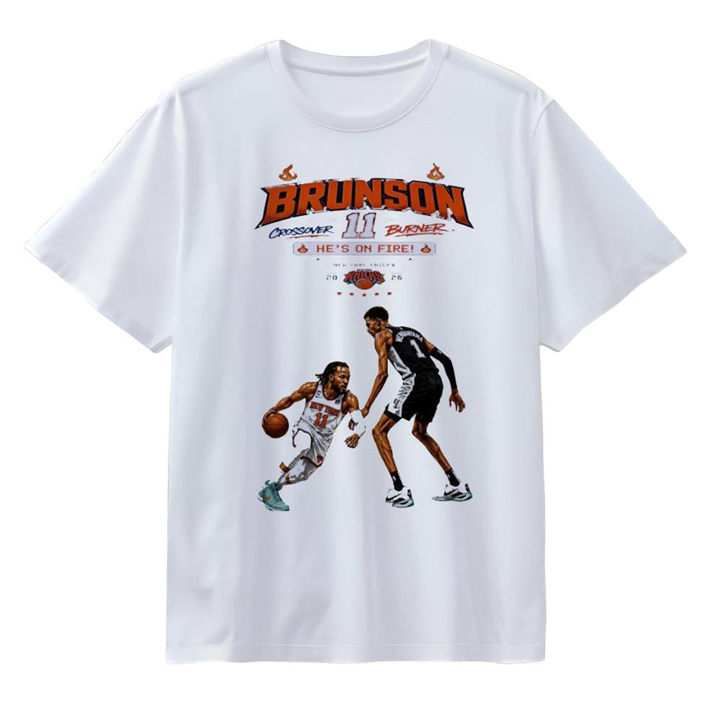 Big Body Brunson Crossover Burner NY Knicks 2026 Champions T-Shirt Basketball Fan Gear - Merchluma