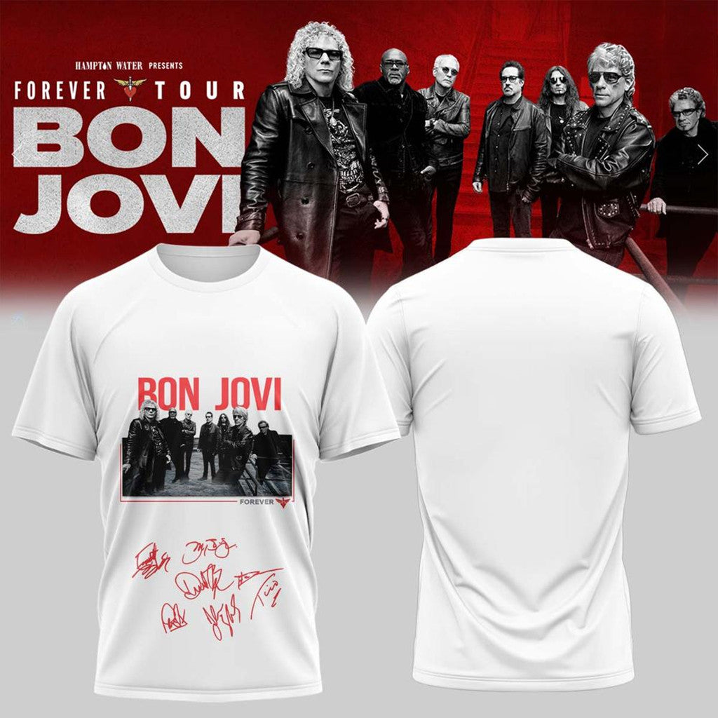 Bon Jovi Forever Tour 2026 T-Shirt Signature Bon Jovi Merch Best Gift For Brothers - Merchluma